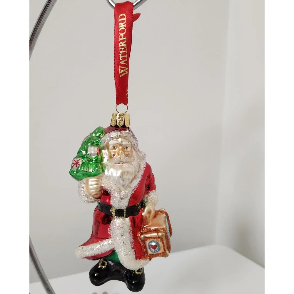 Waterford Holiday Traveling Santa London Glass Heirloom Christmas Ornament‎